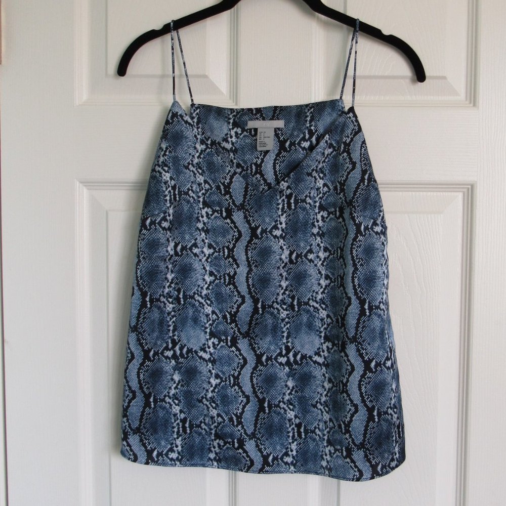 Darling H&M Size 2 Blue Snakeskin Print Spaghetti Strap Camisole